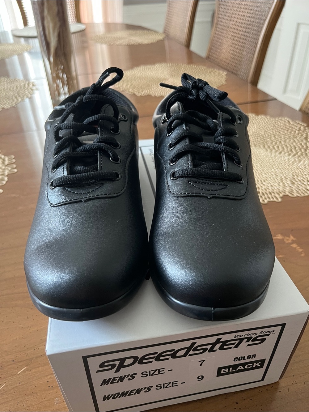 Black Speedsters Marching Shoes - Lace-Up Performance Sneakers